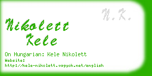 nikolett kele business card